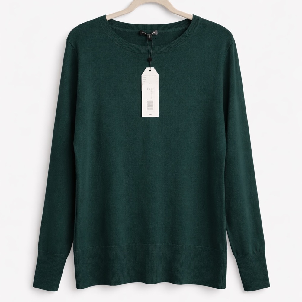 Universal Standard Merino Wool Crewneck Sweater Scarab Green NWT